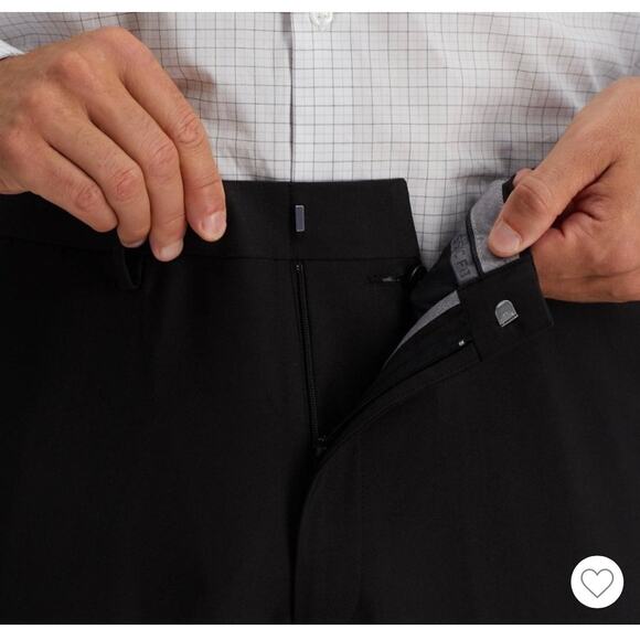 NWT Haggar H26 Men’s Stretch Dress Pants Black size 33x32 Midweight Slim Fit - Picture 3 of 6